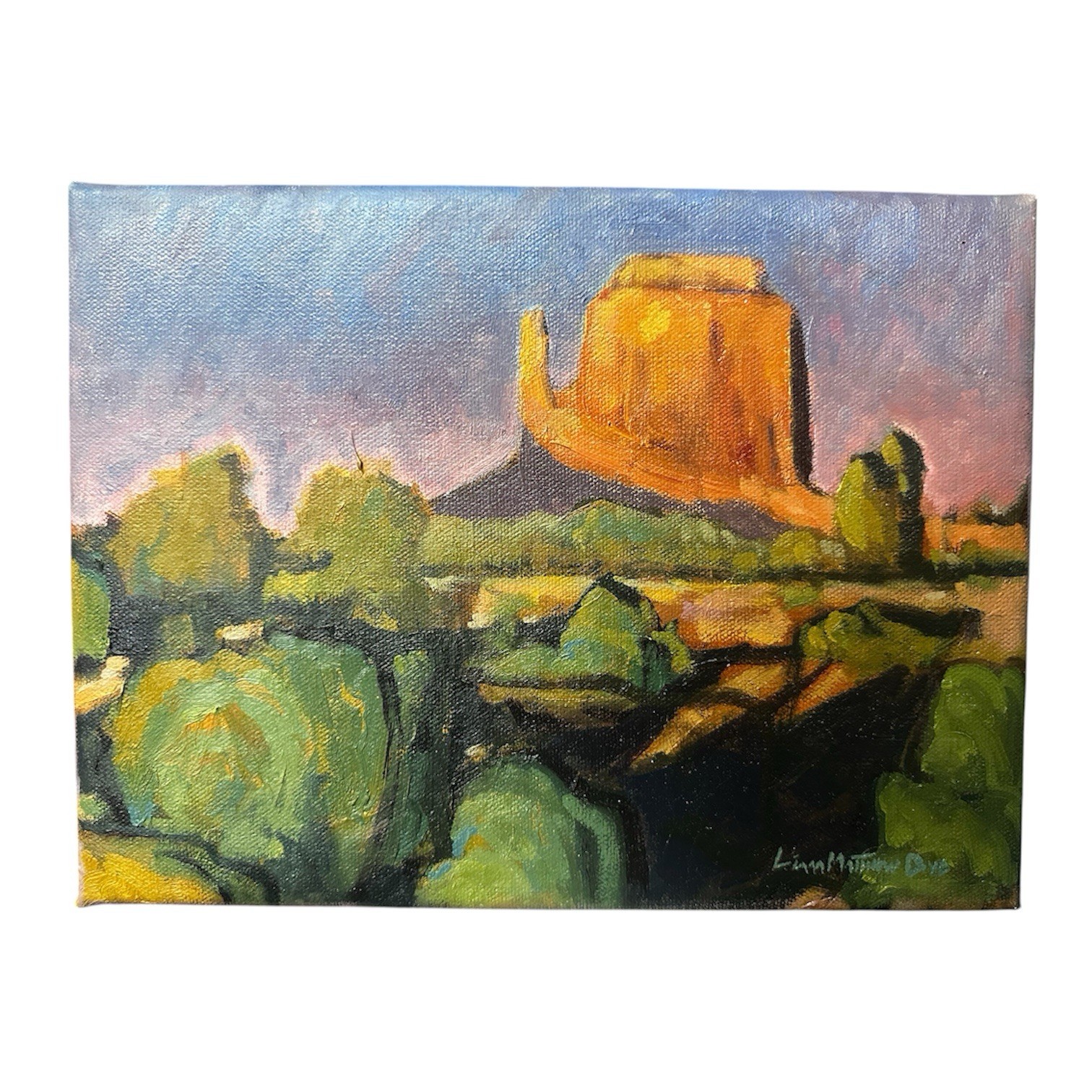 Original Western Landscape Painting Arizona Monument Valley Signed Art 9×12