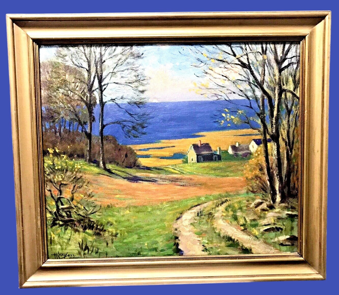 Original Signed & Framed Harold Cheney Oil Painting (1933 – Waban, MA) OOAK