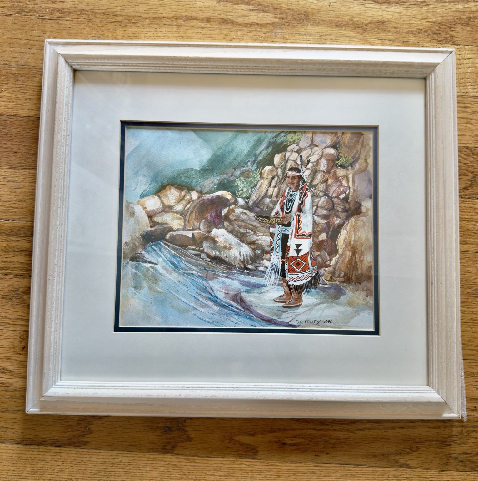 Roz Prouty Arizona Artist Native American Watercolor Painting 1996 Southwestern