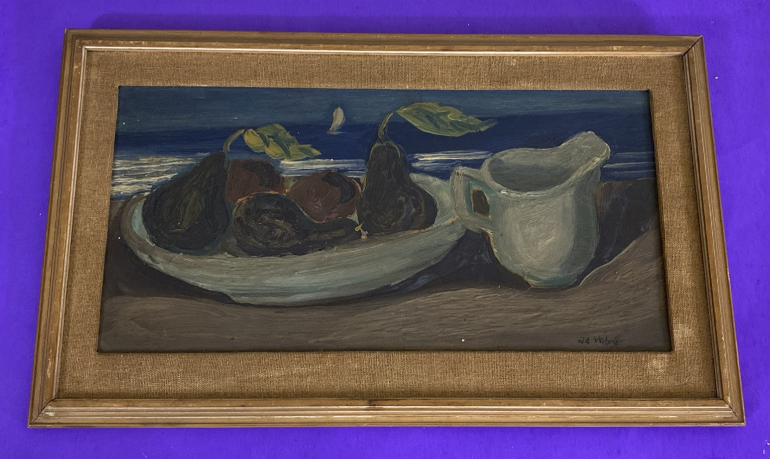 A C Wiboltt Signed Danish Modernist Coastal Still Life Painting
