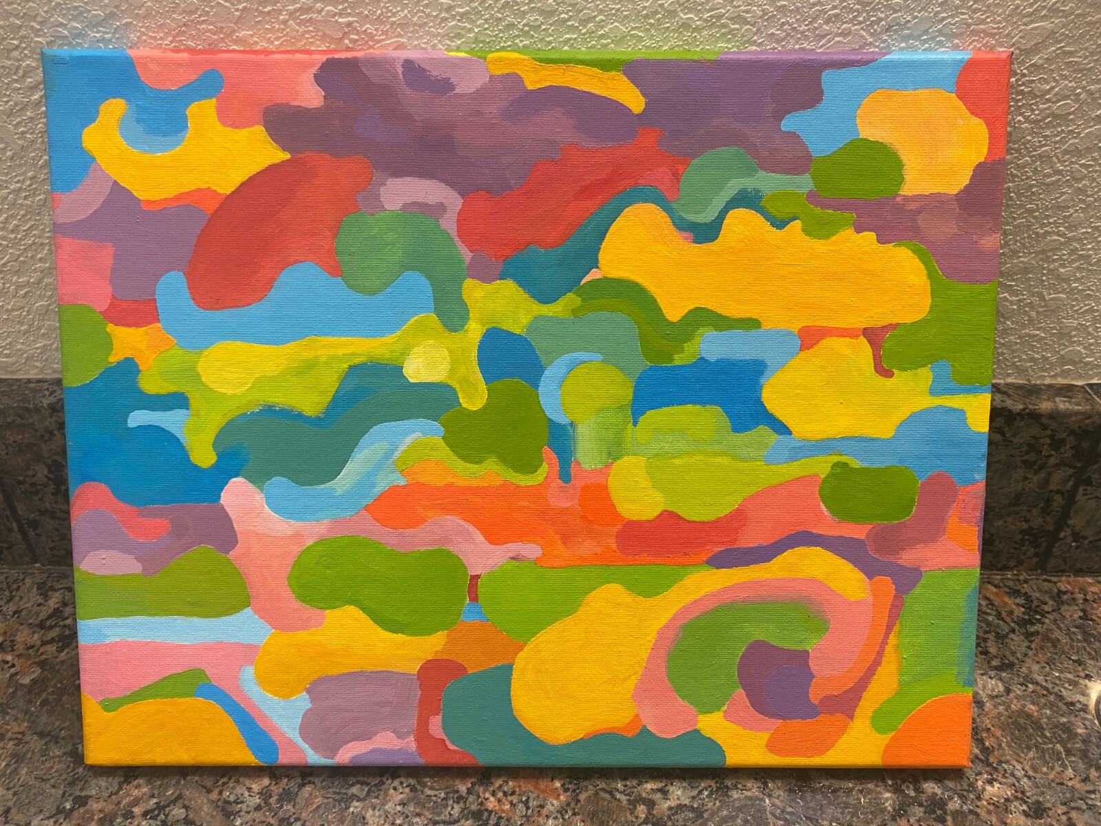 abstract acrylic painting the flaming crusty foreskins from Uranus Xmas Broccoli