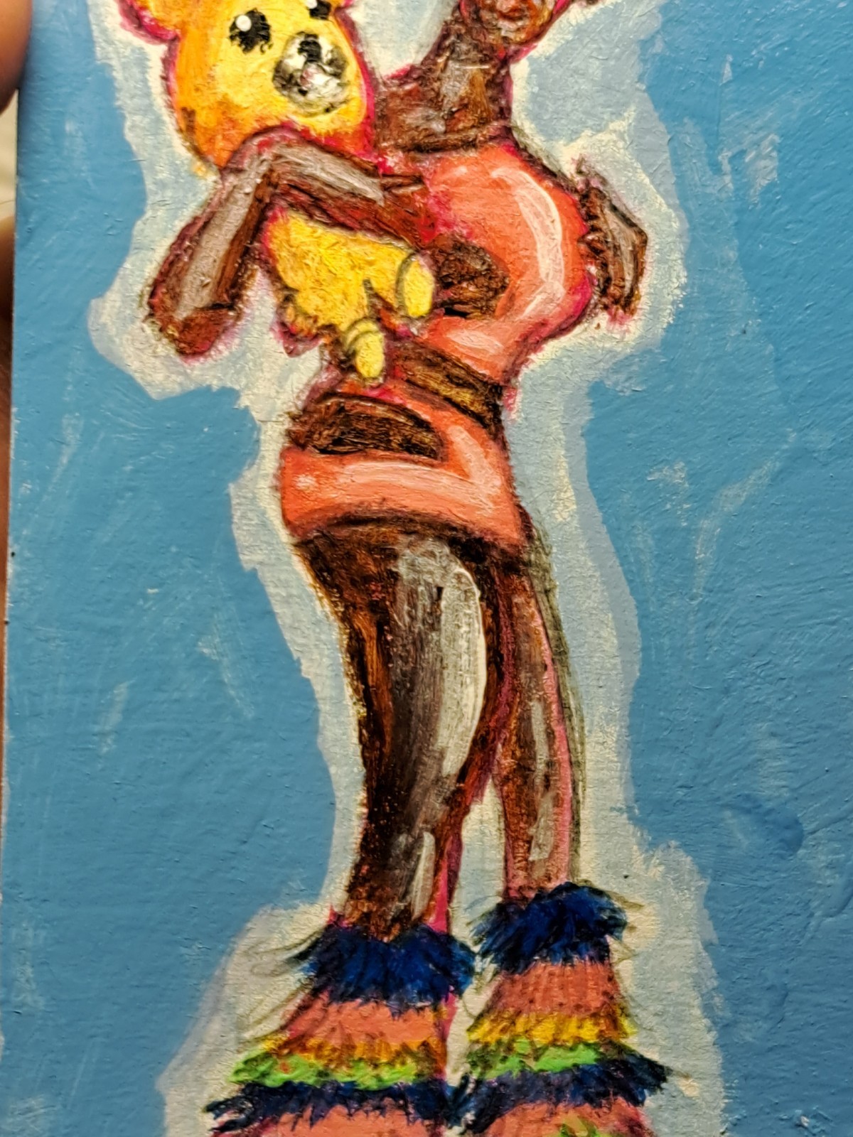 aceo original art card acrylic ink «sexy girl w/teddy» (ooak) Limit 1/1 signed