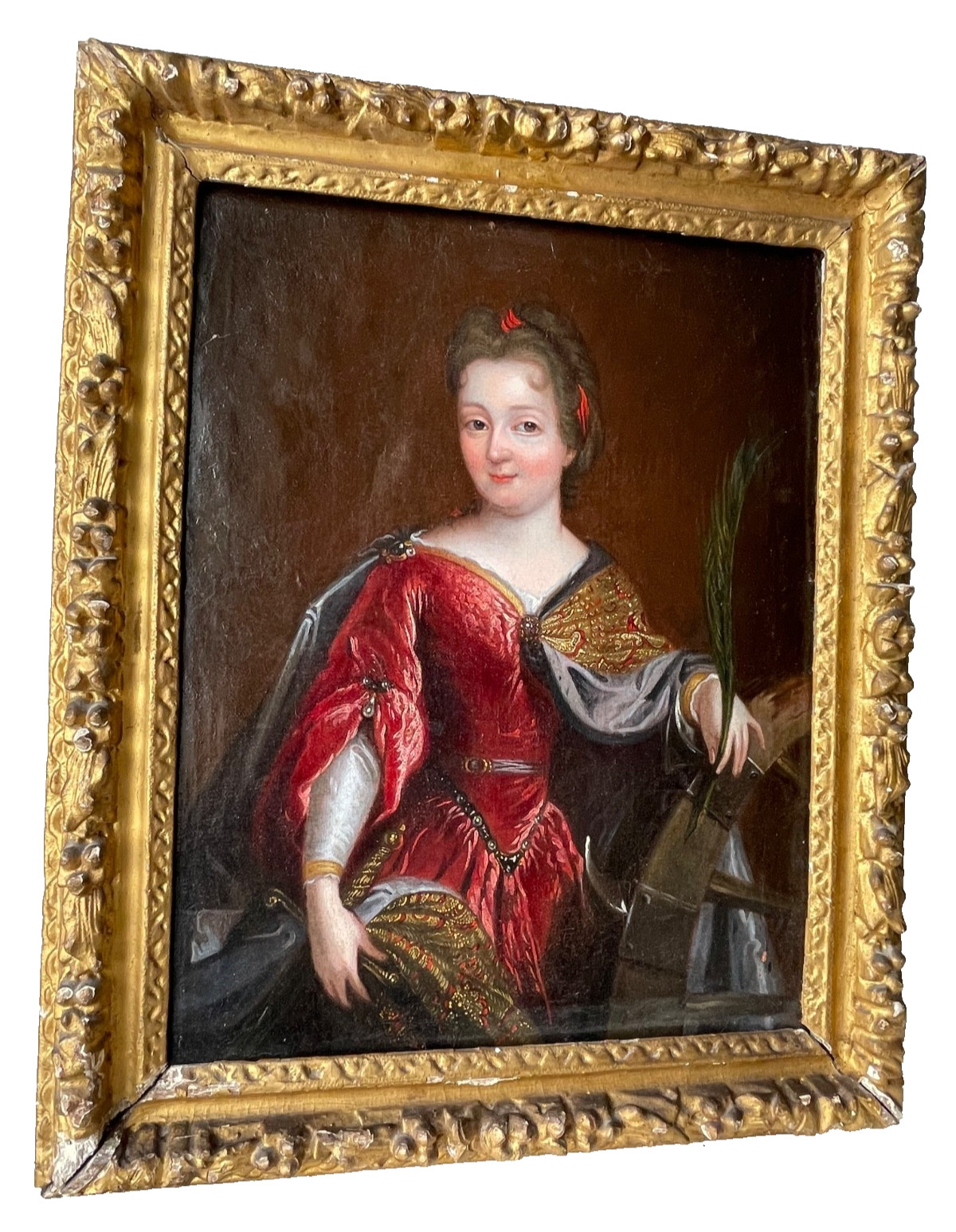 17th Century Baroque – Portrait of Saint Catherine Alexandria Oil on Canvas