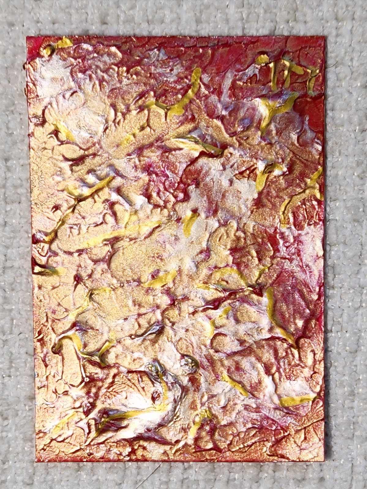 ACEO original abstract painting 2.5 x 3.5 acrylic paint on acrylic paper