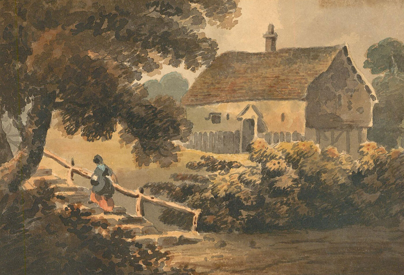 John Collins – 1811 Watercolour, Cottage near Woburn