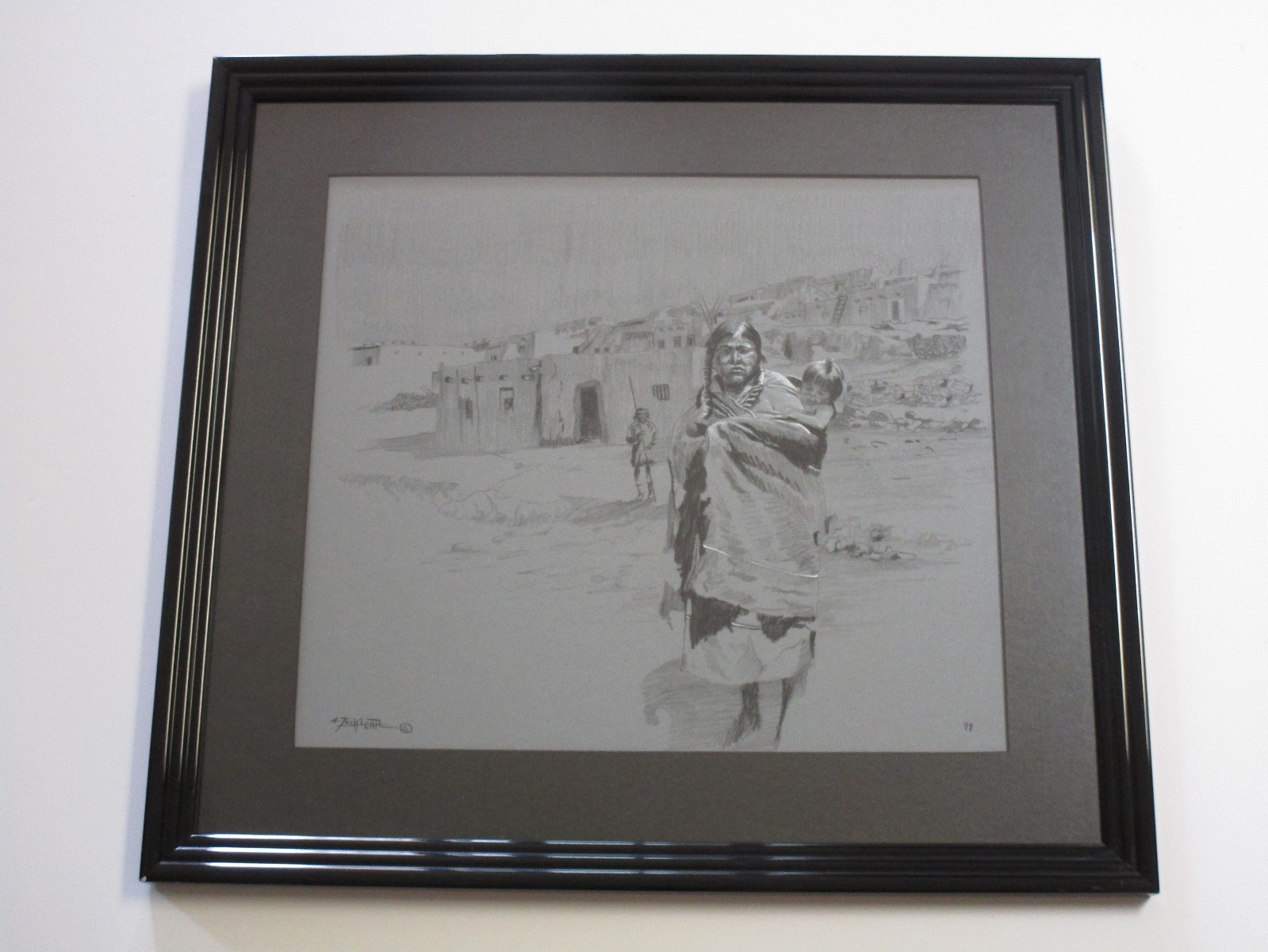 GENE LOCKLEAR DRAWING PAINTING NATIVE AMERICAN INDIAN PUEBLO PORTRAIT LANDSCAPE