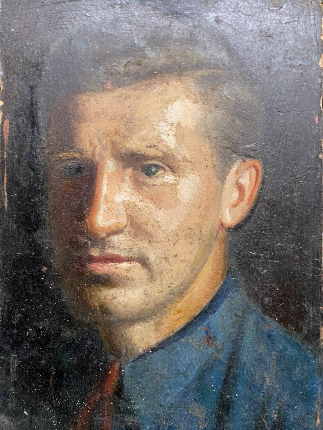MCM Portrait Dolni Polish Ukraine Painting Handsome man on cardboard