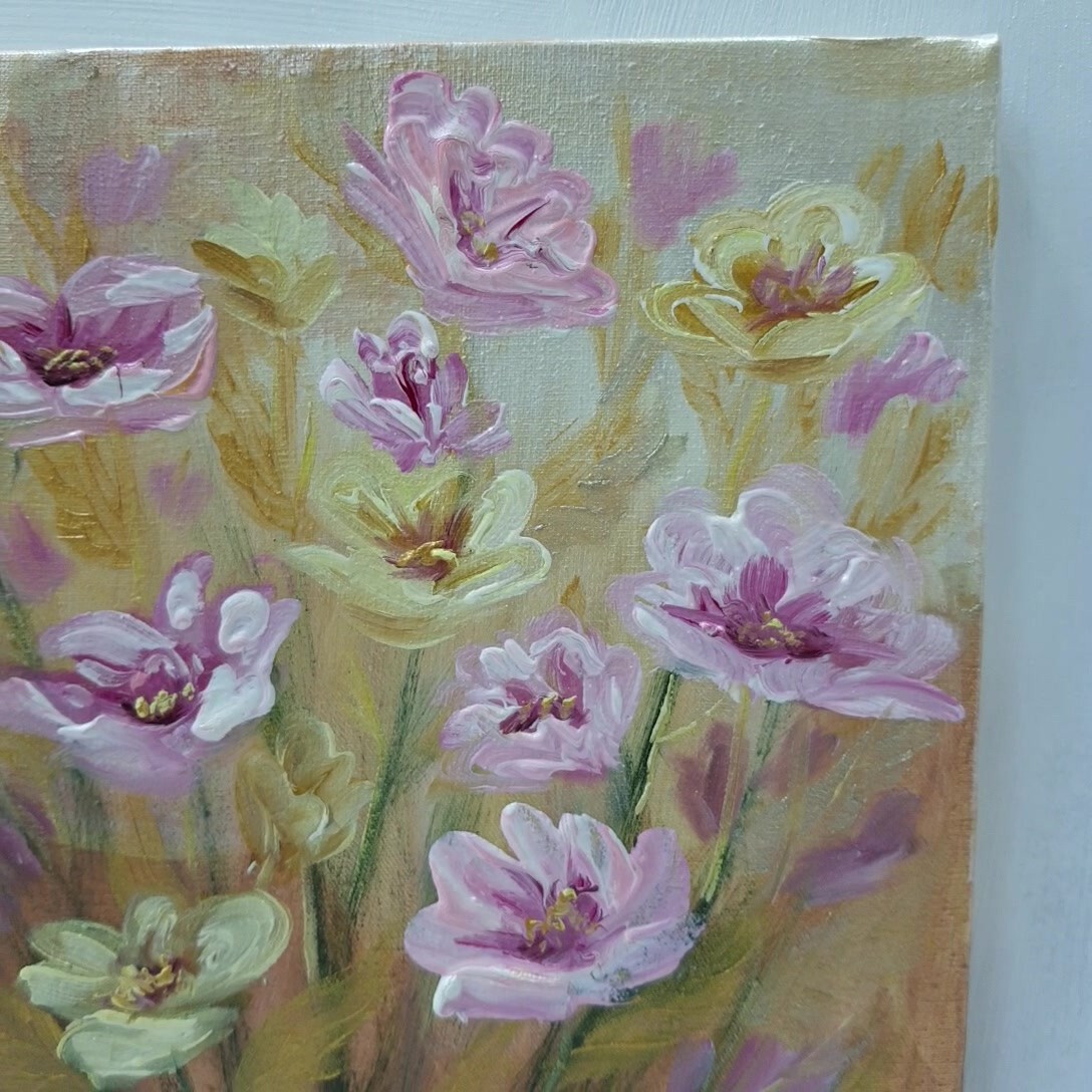 Original Flowers Hand Painted Artwork Home Decor Gift Wall Art Ukrainian Artist