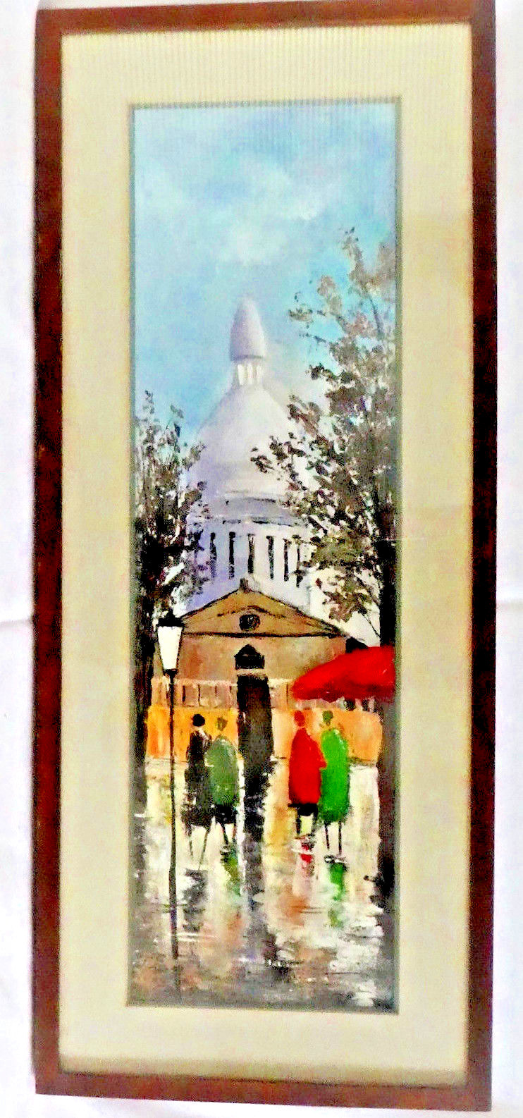 VTG Painting by American Artist C.Burnett (attr) Paris Street near Sacre-Ceour