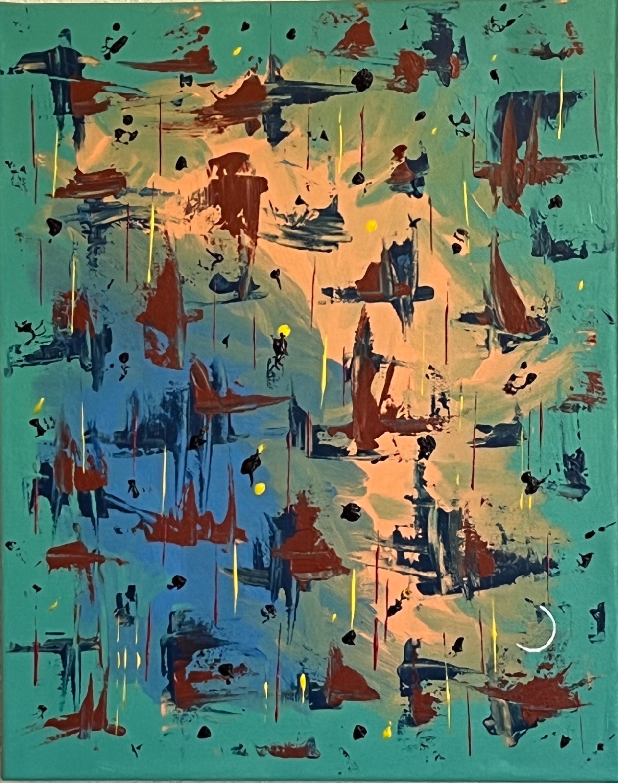 Original Abstract Acrylic Art Painting titled F0512