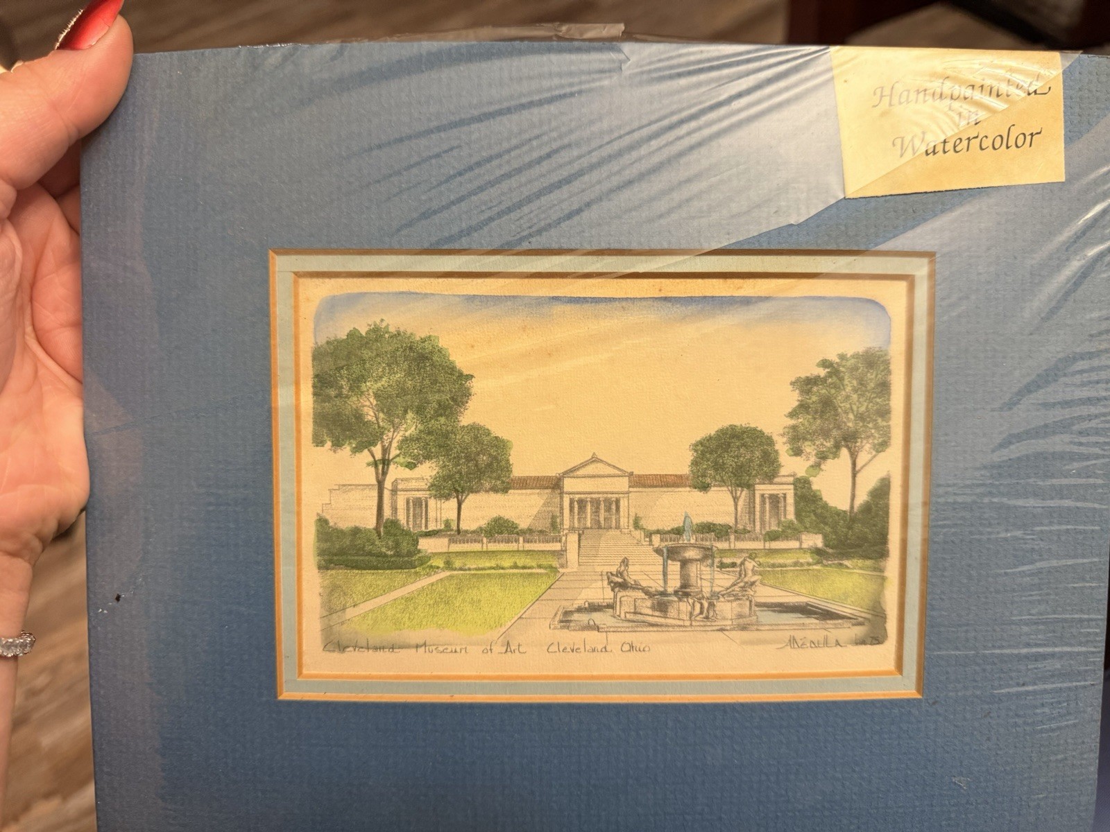 A.P. Dedula Hand-Painted Watercolor – Cleveland Museum of Art –Vintage, 1975
