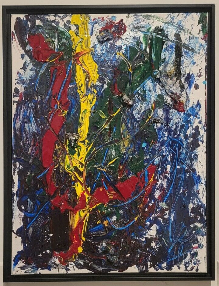The Jamaican – 18″ x 24″ Acrylic and paper on Canvas