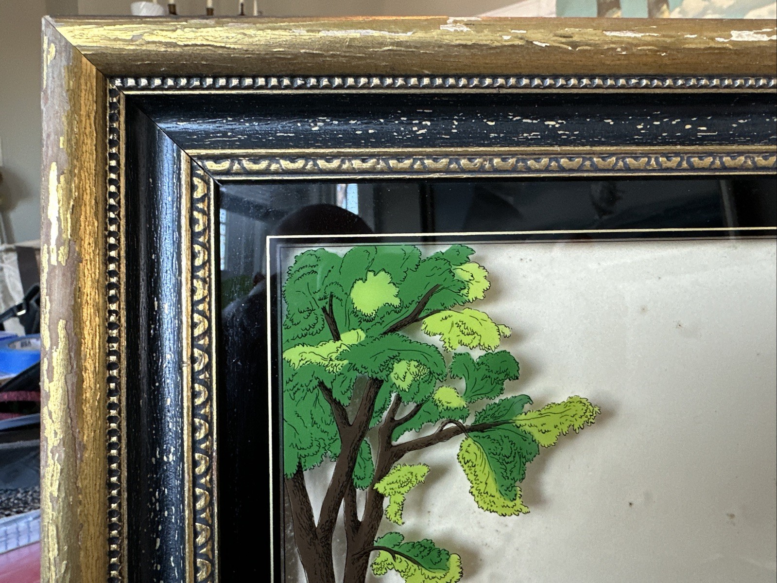 1938 C & A Richards Reverse Glass Painting The Edinburgh Express #579 Carriage