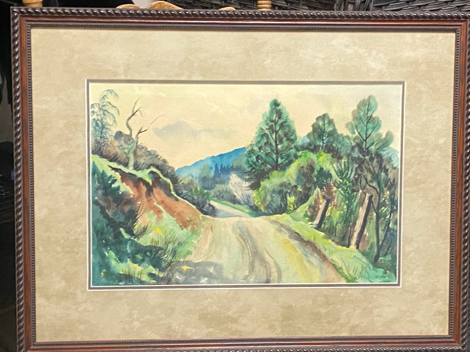 Charles Surendorf Original Watercolor Painting 1946 Signed CA Landscape Art