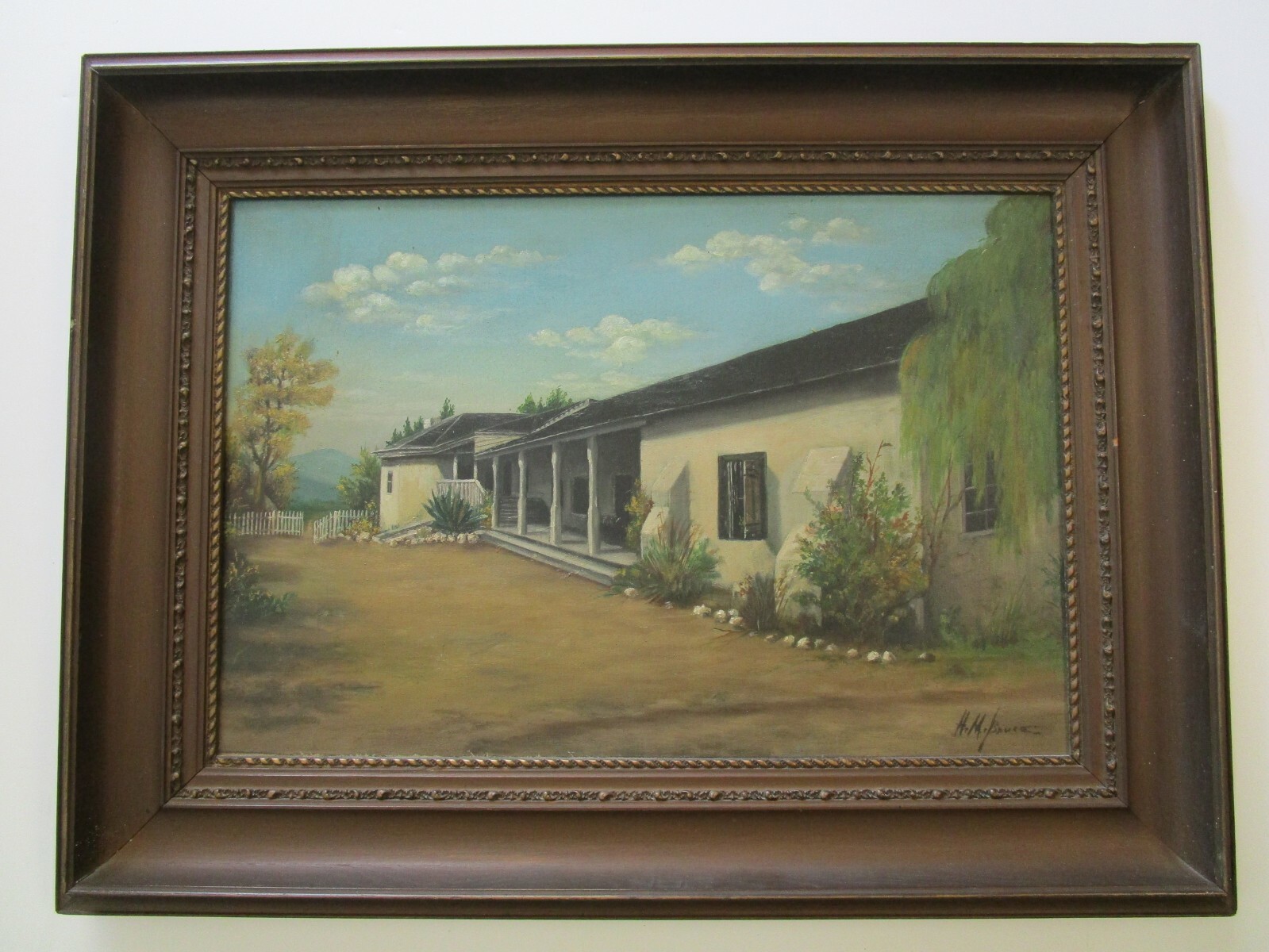 Antique Painting Rancho Camulos Historic Ventura California Landscape Museum