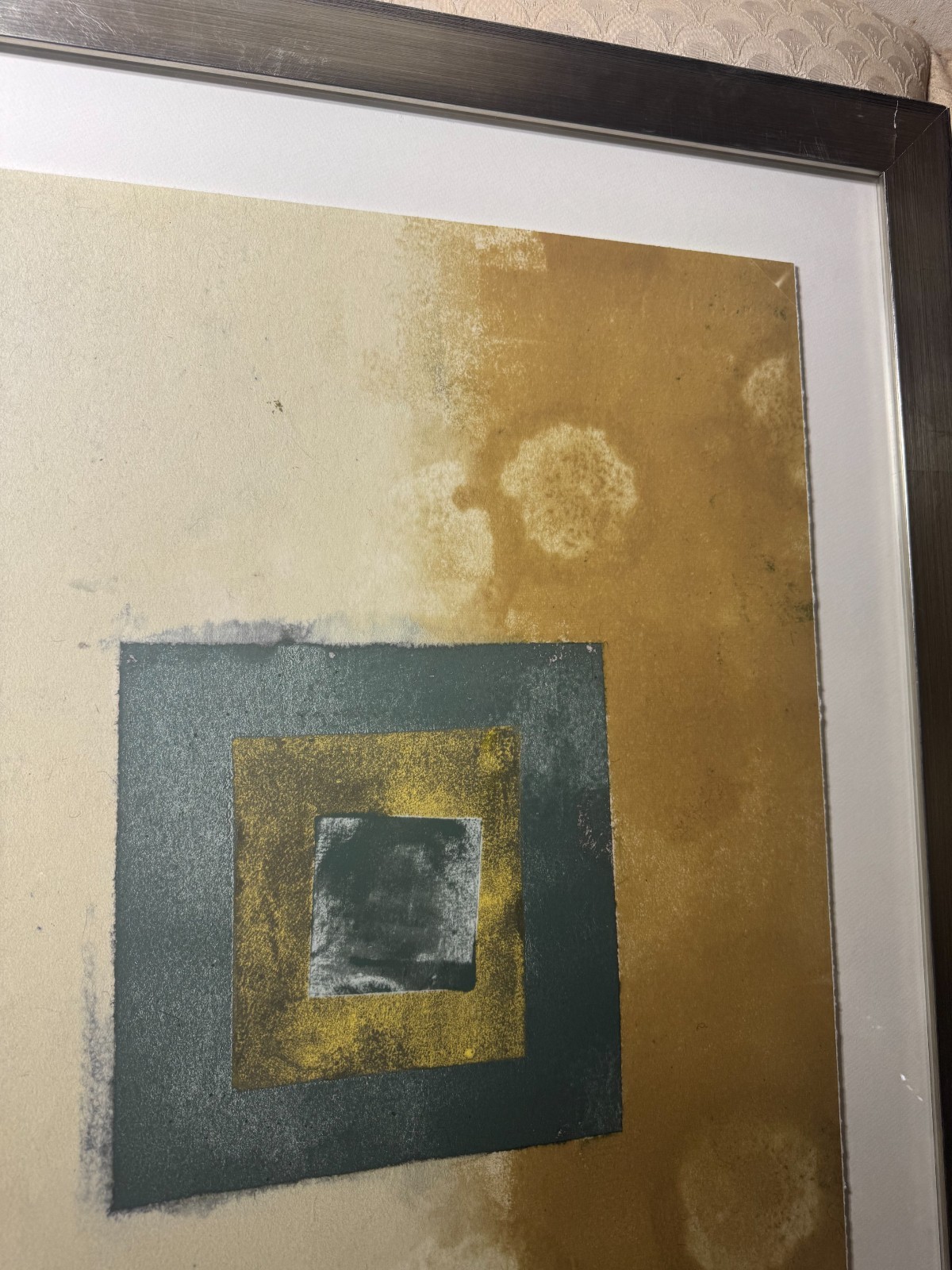 Large «Dabble 1 – An Abstract Geometric Scene» Oil Painting – Framed