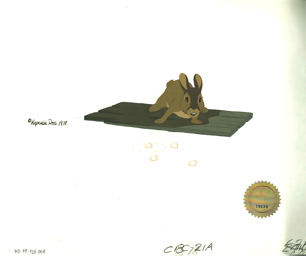 Watership Down 1978 Production Animation Cel Blackberry LJE Seal and COA 028-8