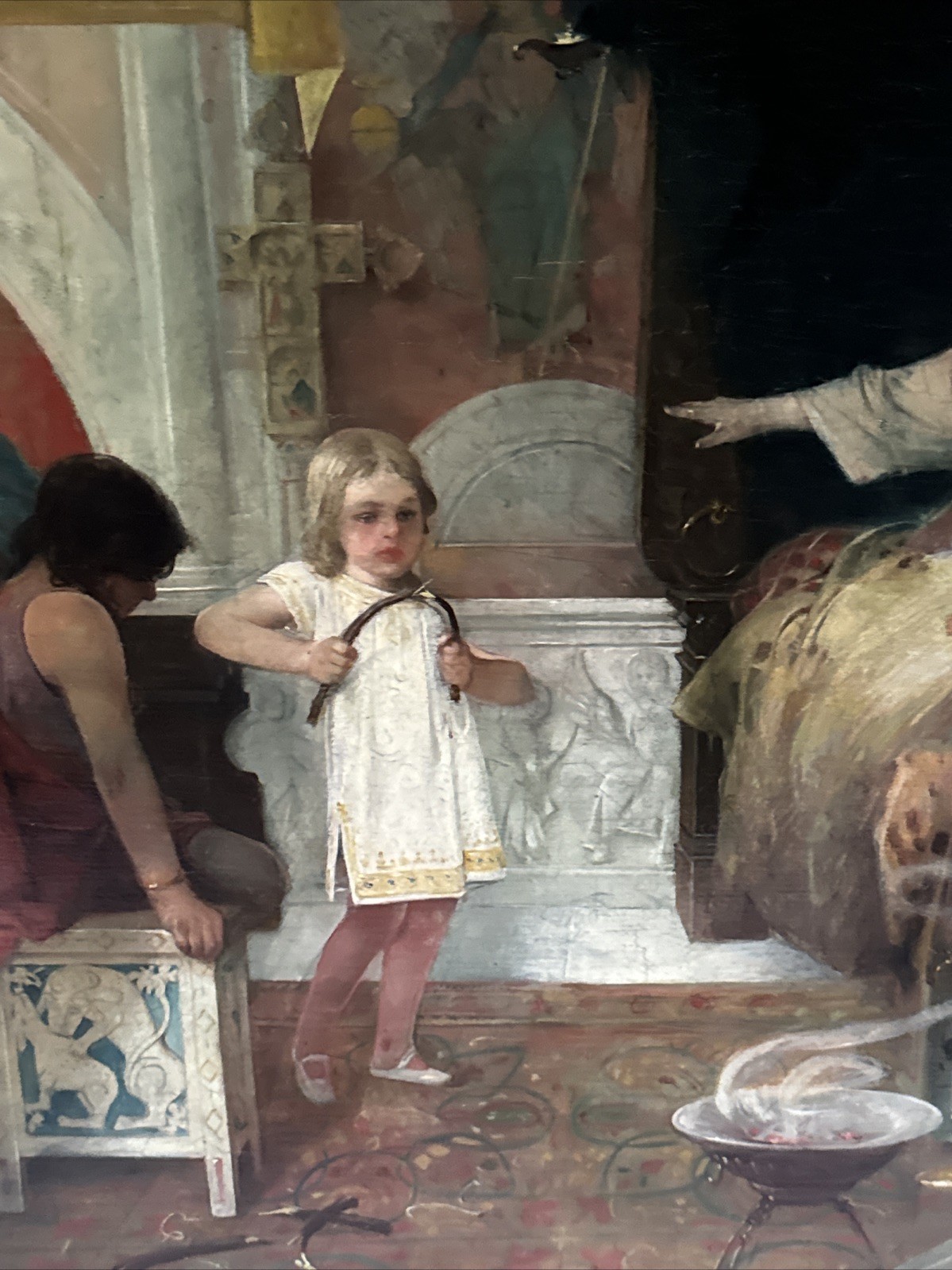 Antique Queen Painting Masterful 19th Century Iconic Interior Oil 1880 Portrait