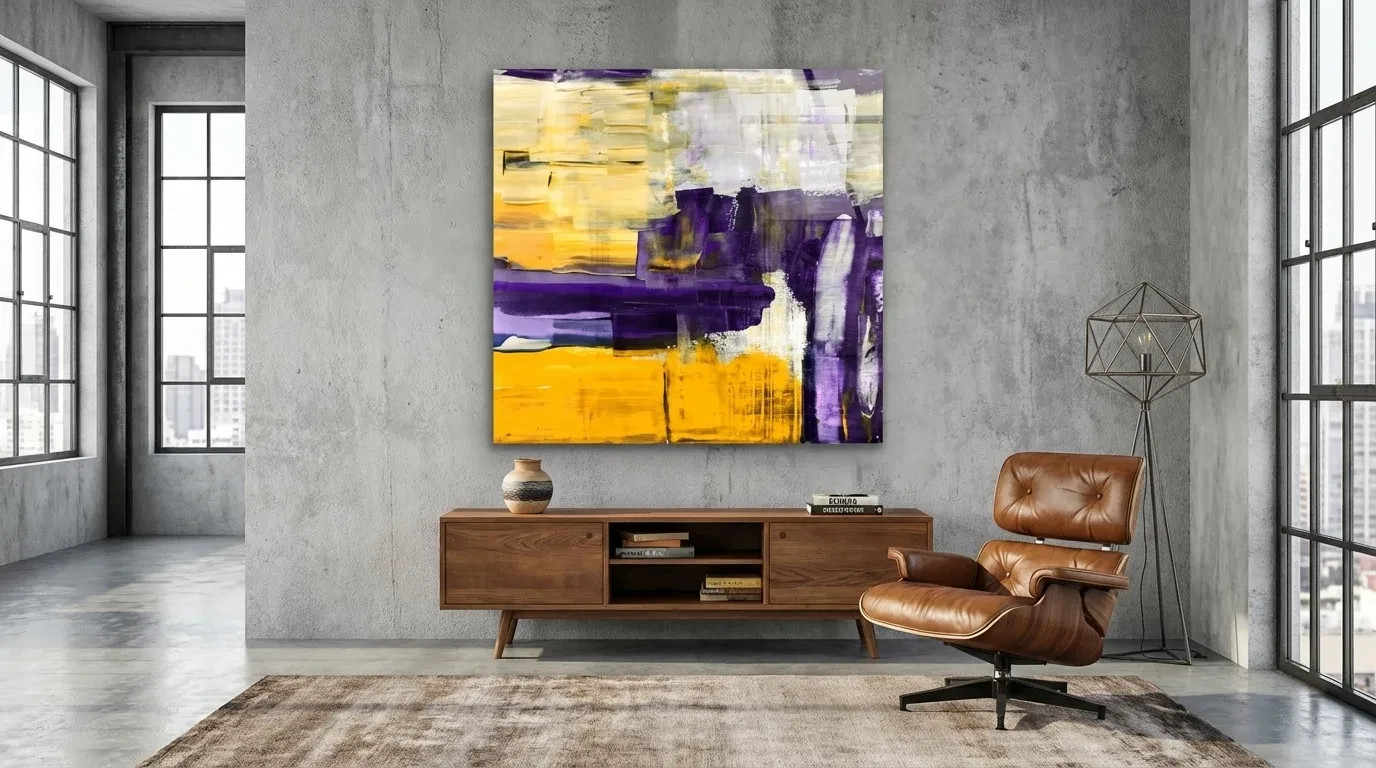 Abstract Expressionism Vintage 150x150cm Arcyl Glass Pop Art / XXL Pictures / Modern