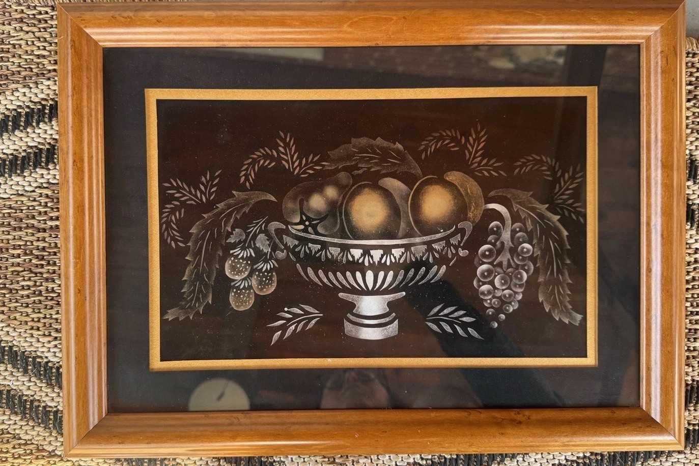 Vintage Still Life Lambert Hitchcock? Fruit & Fruit Bowl – Framed 12.25”x16.75”