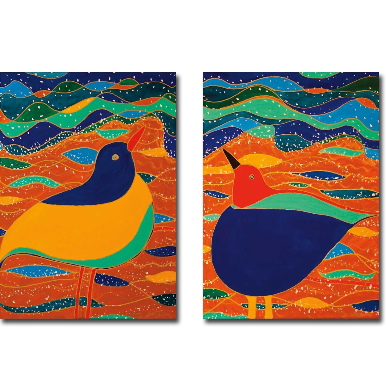 Shore Bird by Dawn Oman 2-pc Canvas Giclee Art Set (36 in x 24 in each)