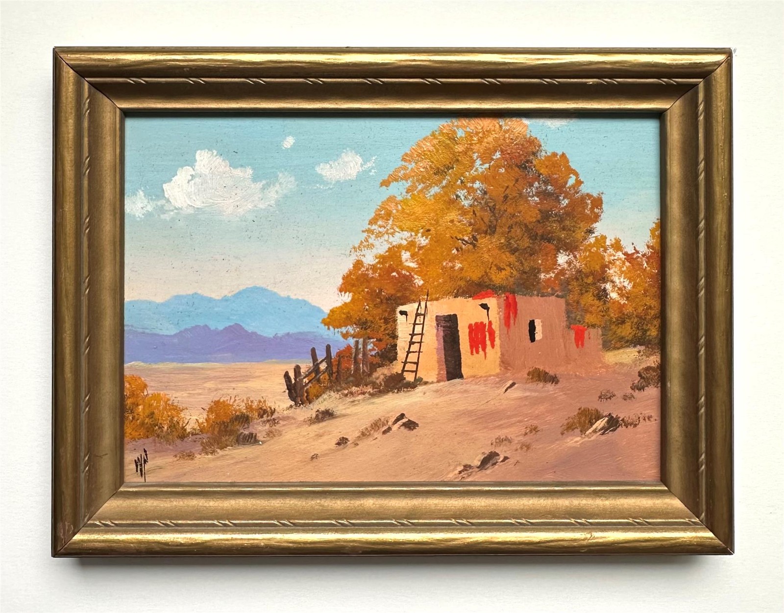Willard Page (CO, AZ) -Pair of Southwest Paintings -«Adobe Hut» & «Giant Cactus»