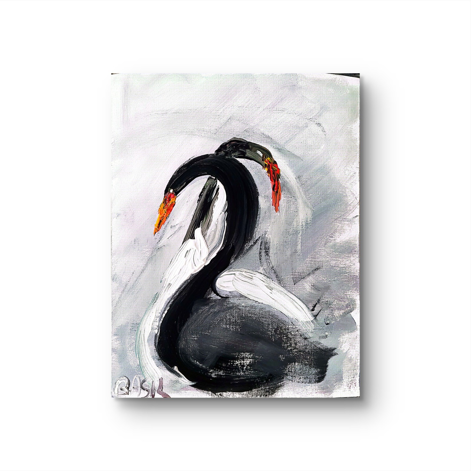 Swans Original Expressionism Acrylic Abstract Canvas