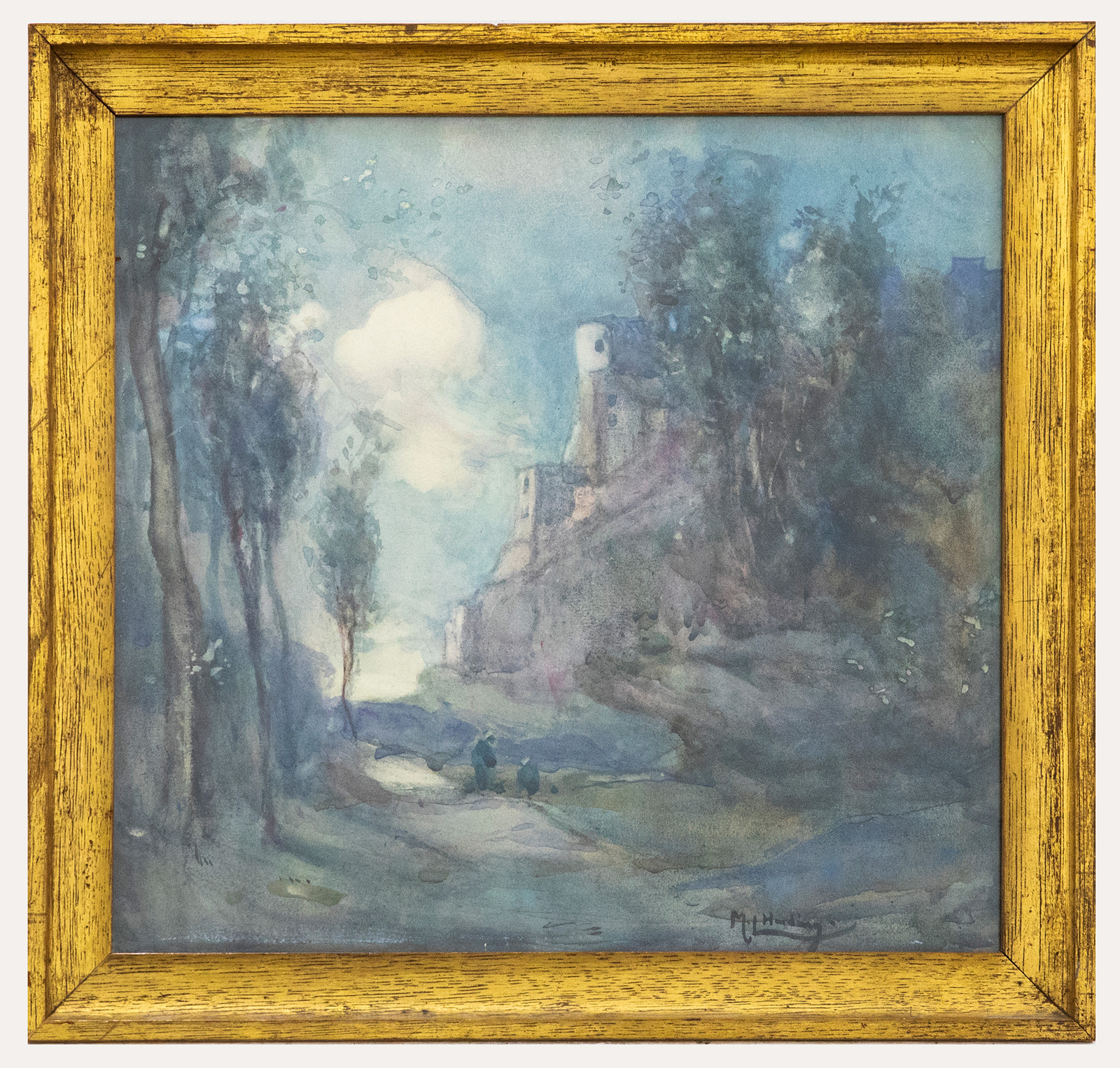M.L. Harding – Early 20th Century Watercolour, Castle in the Clearing
