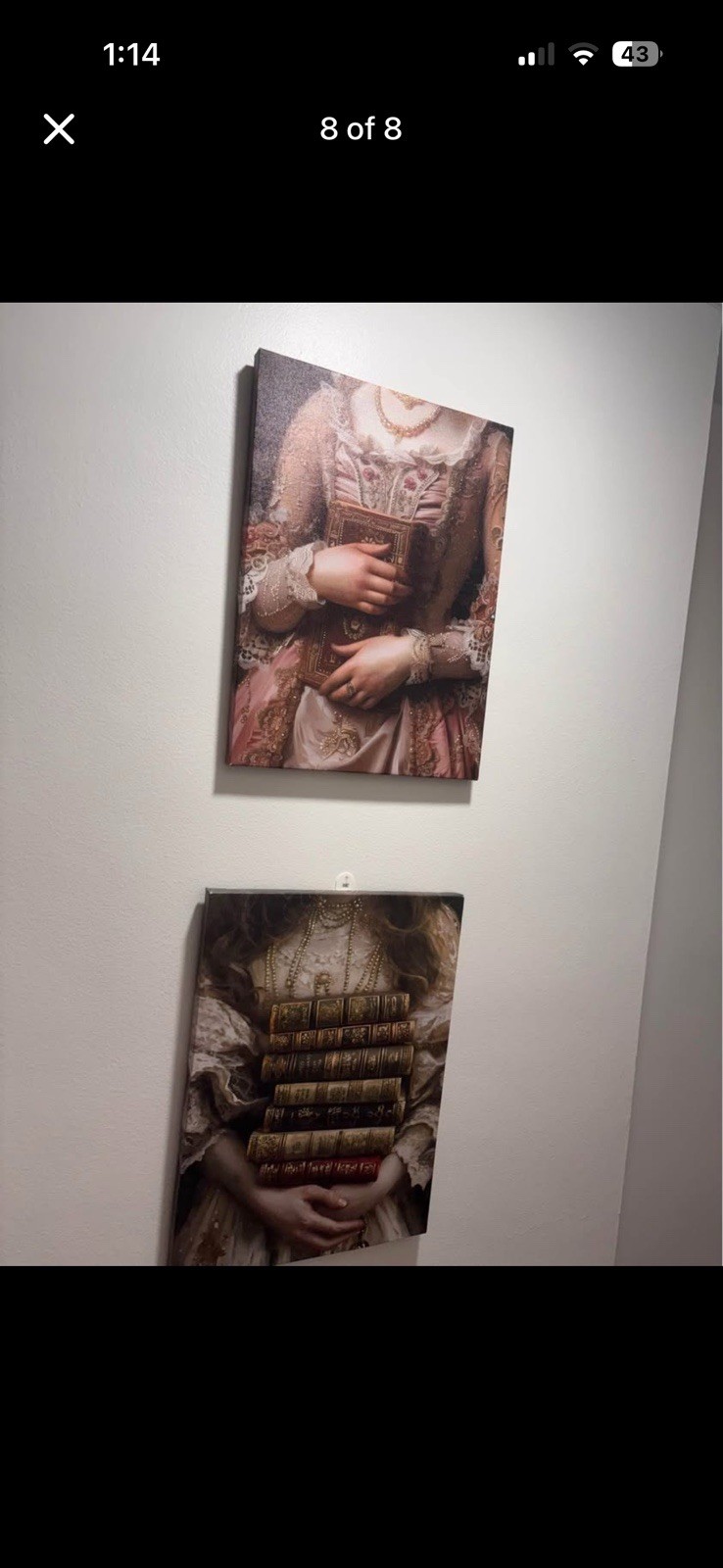 Portraiture Painting Portrait of Woman Holding Books, Unframed Wall Art