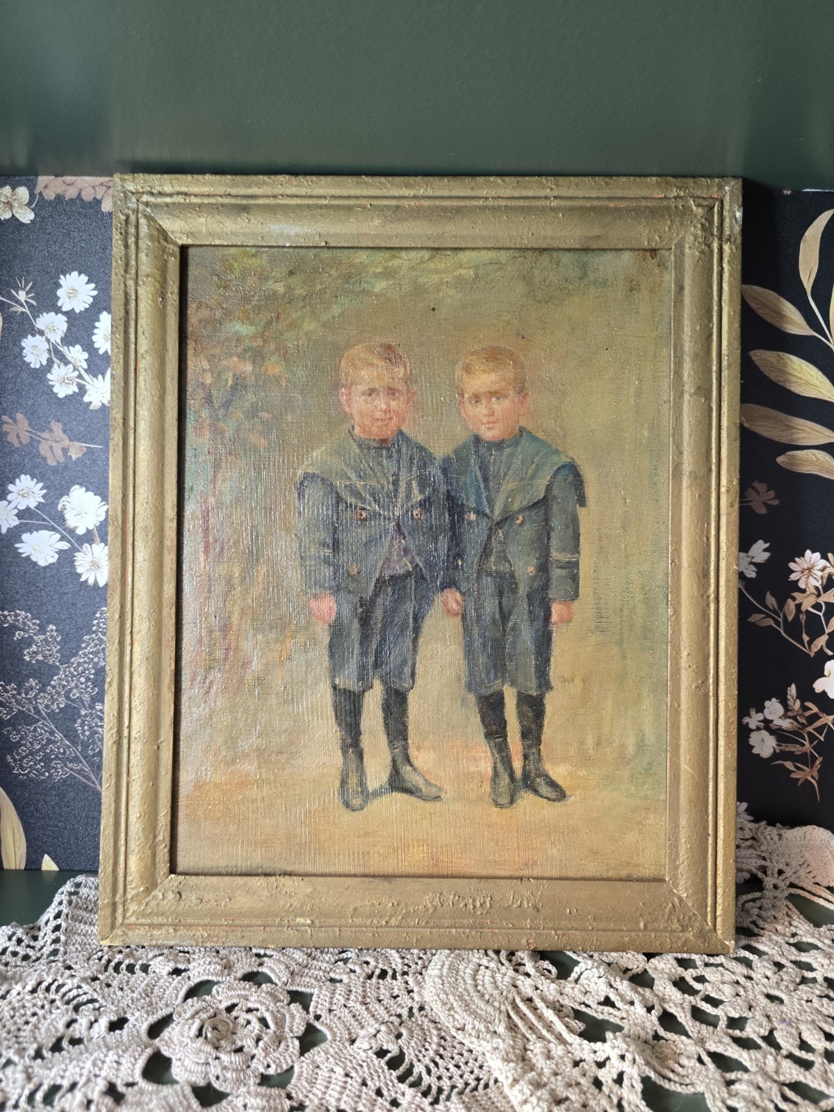 FINE ANTIQUE 18TH CENTURY CHILDREN OIL PAINTING OLD MASTER Boys 1700s