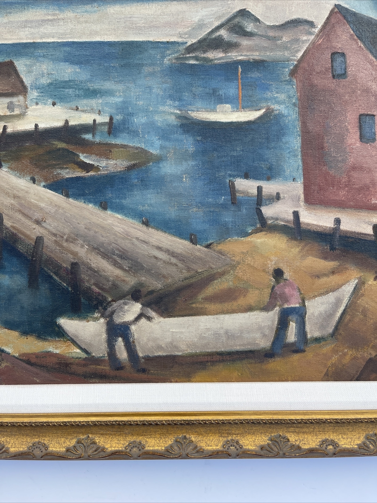 Mid Century Painting New Jersey Maurice Bilton Listed Famous WPA REGIONALISM OIL