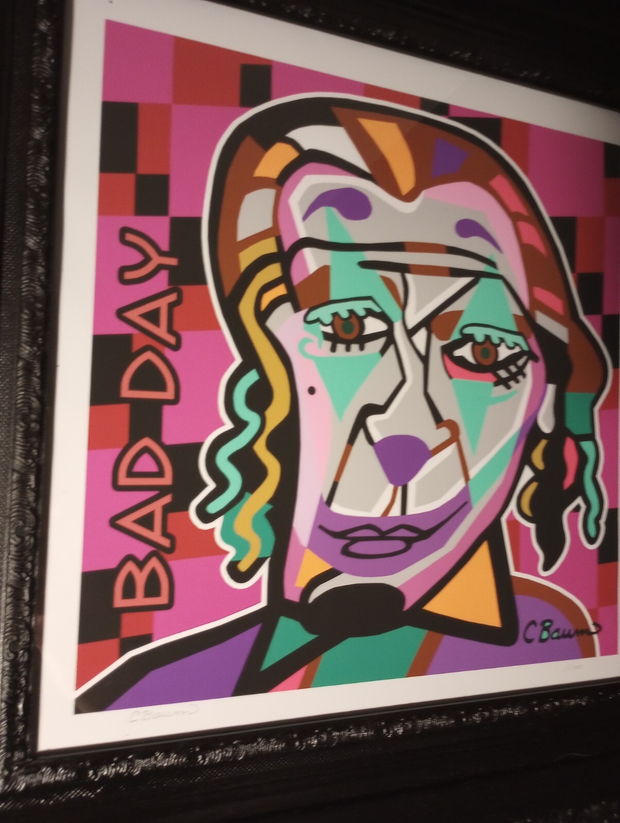 CBaum , «Joaquin Phoenix» Rare Limited Edition Giclee Print #1/100, Framed 21×21