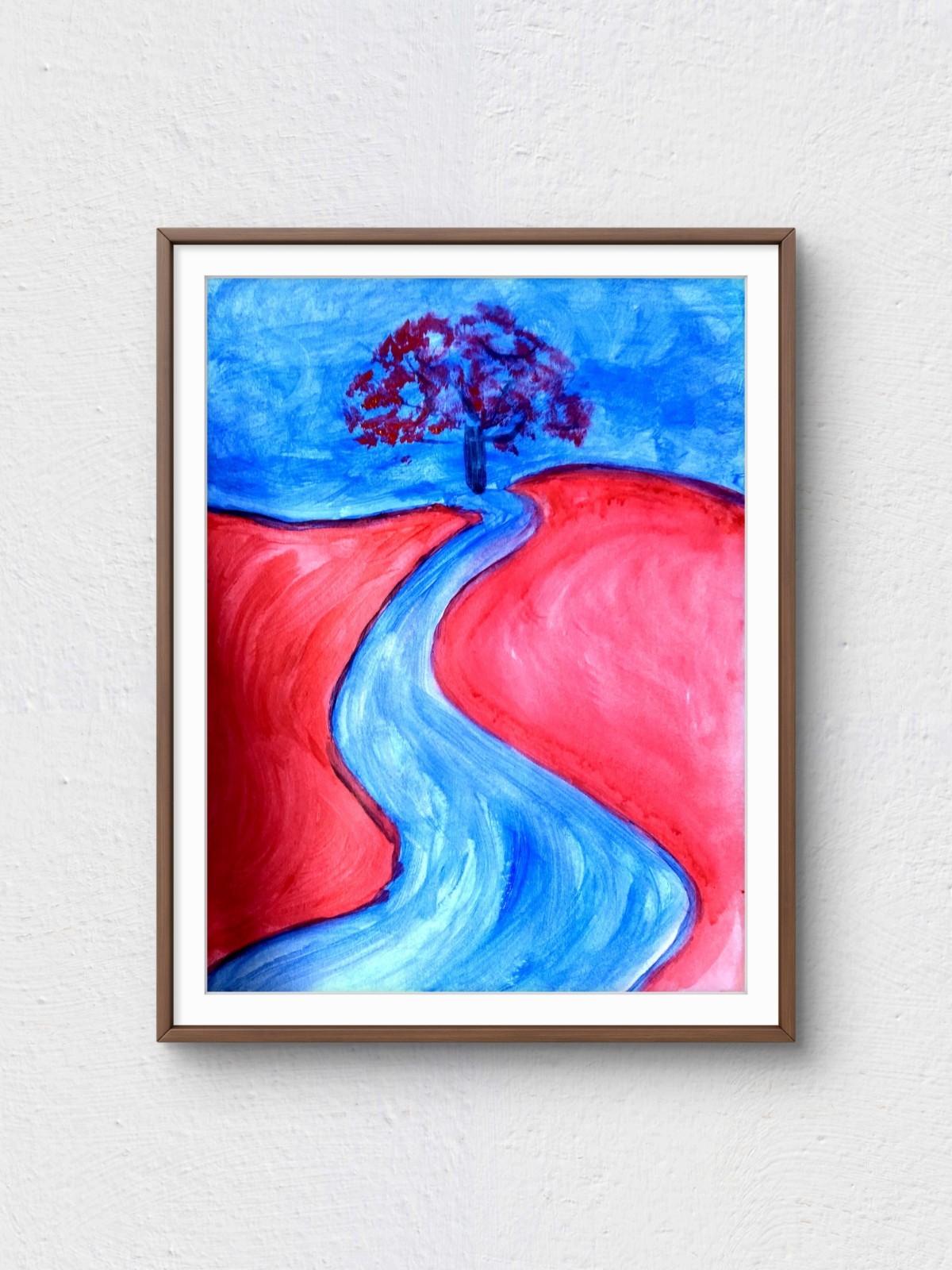 Original Hand Painted 9×12 Acrylic Landscape Signed Bold Contemporary Wall Art