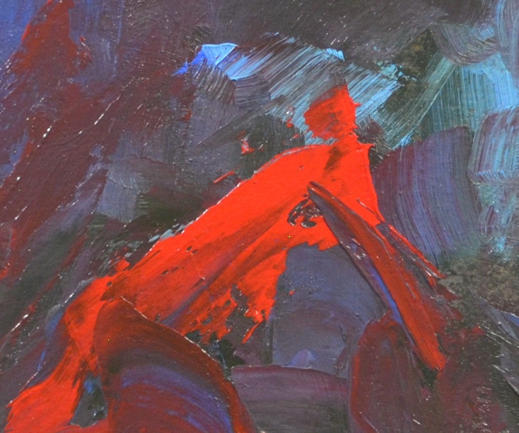 Original Abstract Painting 6×6 Textured Modern Wall Art Limited Primary Palette