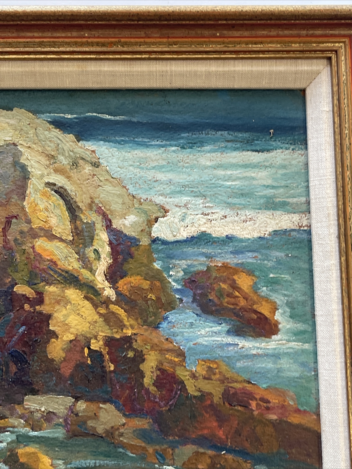 FREDERICK BECKER ANTIQUE LANDSCAPE PAINTING AMERICAN PLEIN AIR COASTAL BEACH