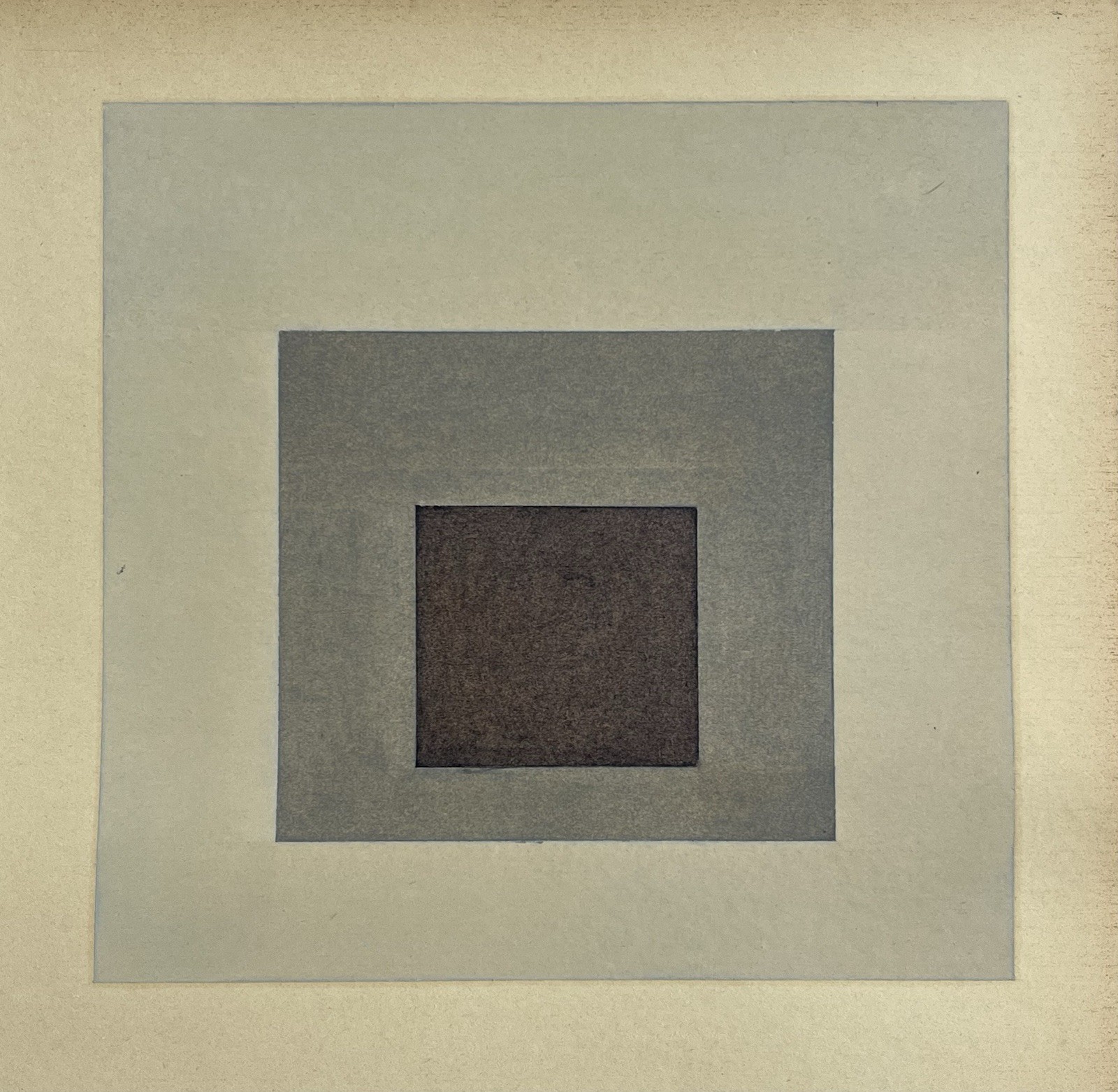 Original Vintage Abstract Minimalist Geometric Painting Oil On Paper Minimalist