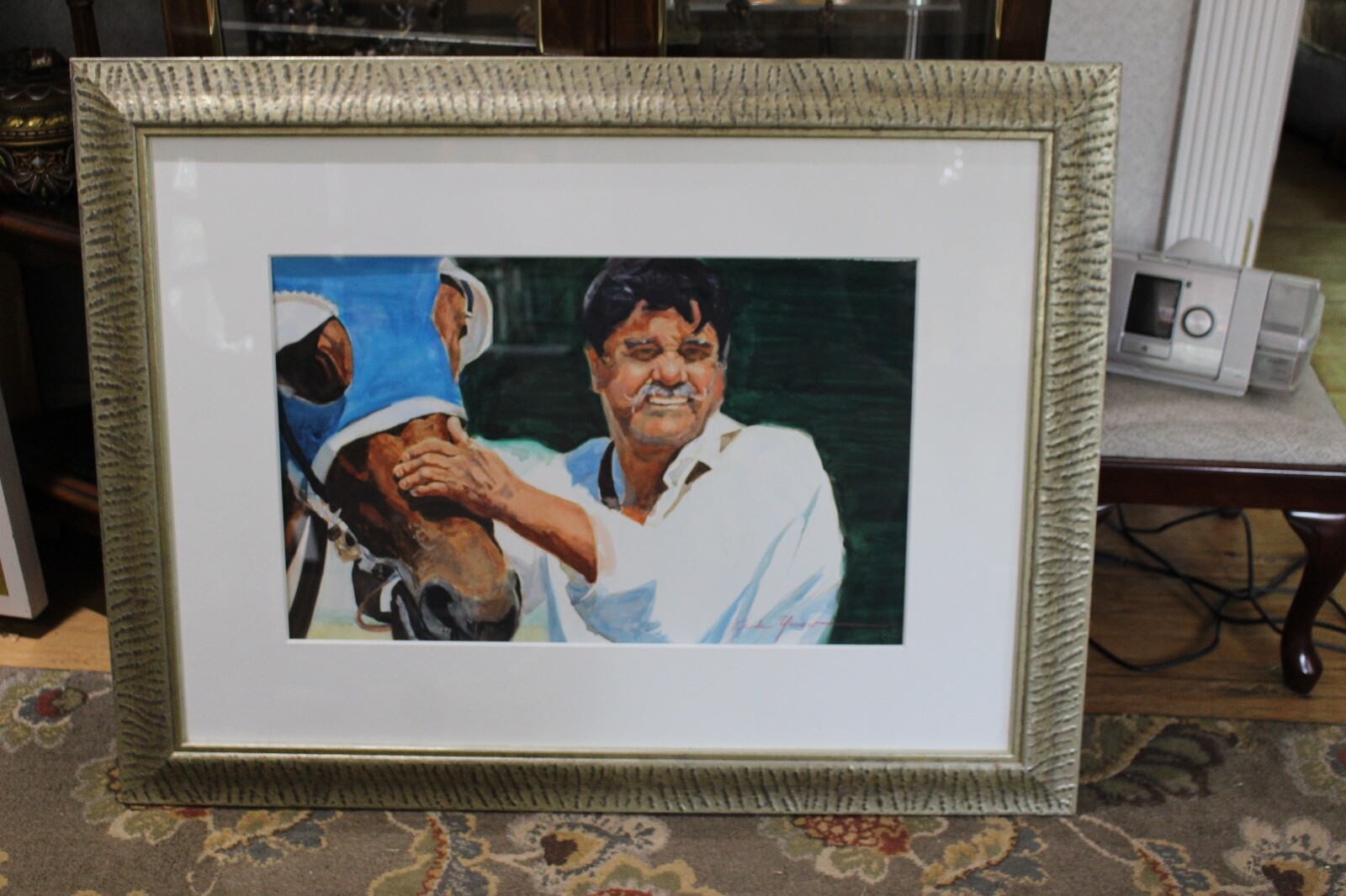 Rhoda Yanow «The Handler» Pastel Painting – Signed/Framed