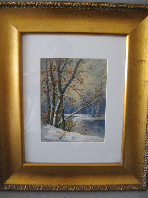 GEORGE F. SCHULTZ ORIGINAL GOUACHE PAINTING LISTED ILLINOIS ARTIST 1869-1934