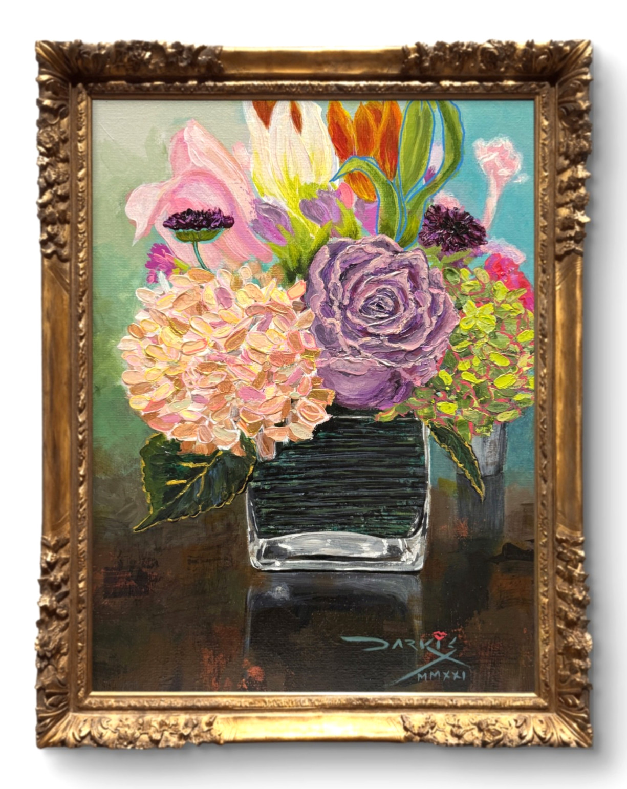 Original Mothers Day Bouquet Painting 9×12 Floral Wall Art Nature Art CP 1