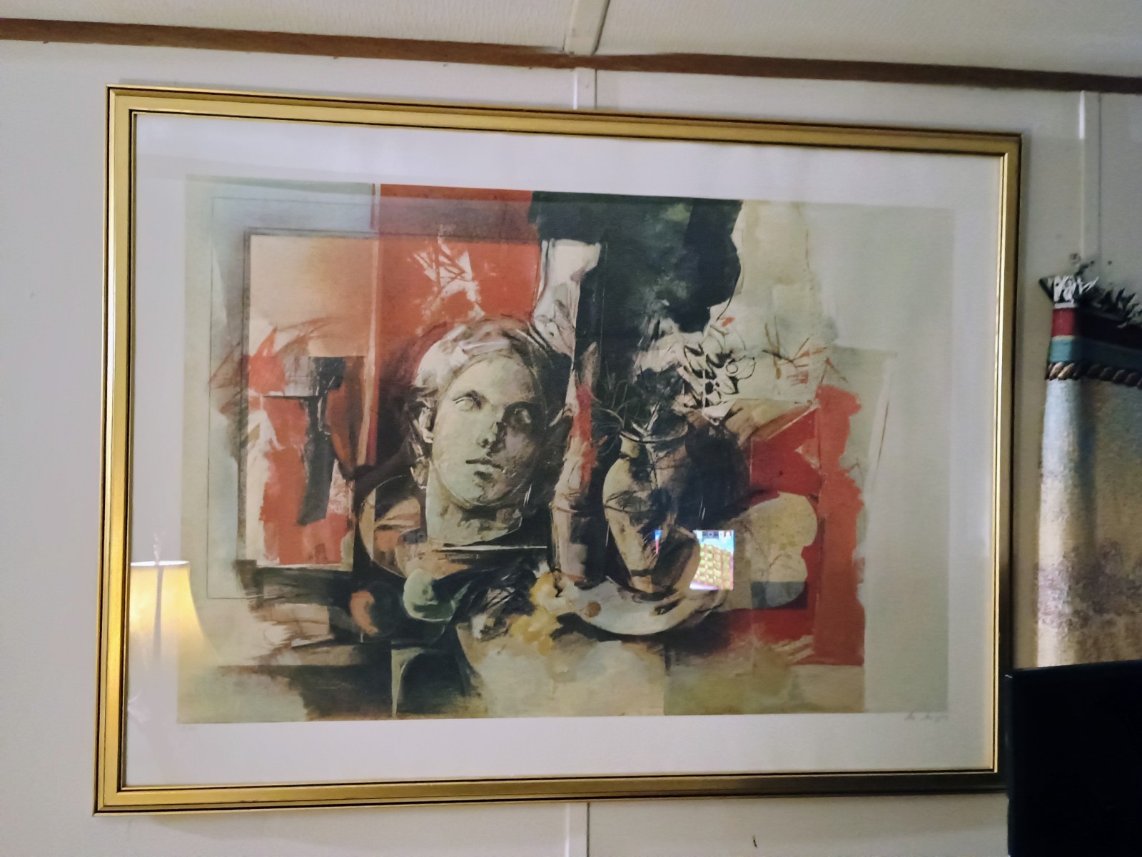 Vintage painting signed Ant. Apergis 79×109 used