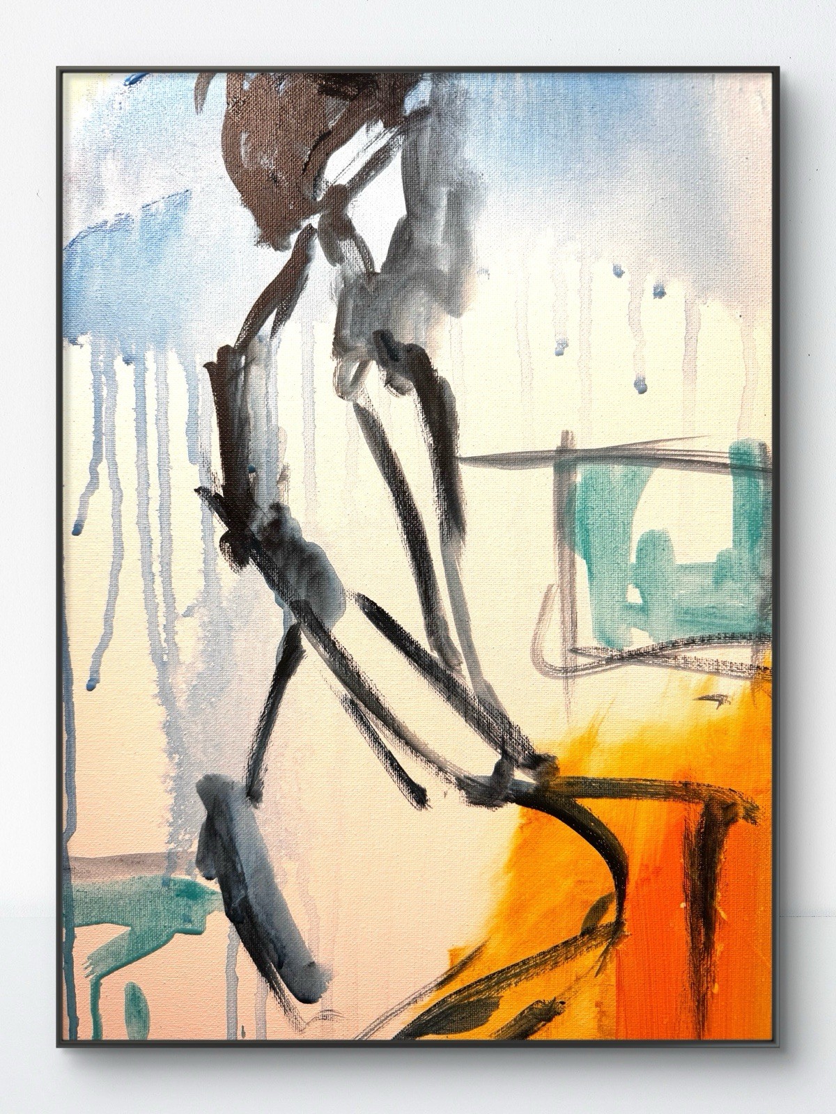 SAMATOWIC Original Abstract Expressive Figure 12×16 Living Room Signed Art 560