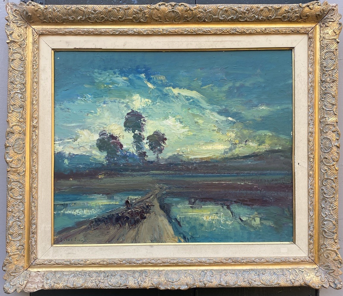 Antonio Silva Lino Original Oil Painting Signed Framed Landscape Portugal Art