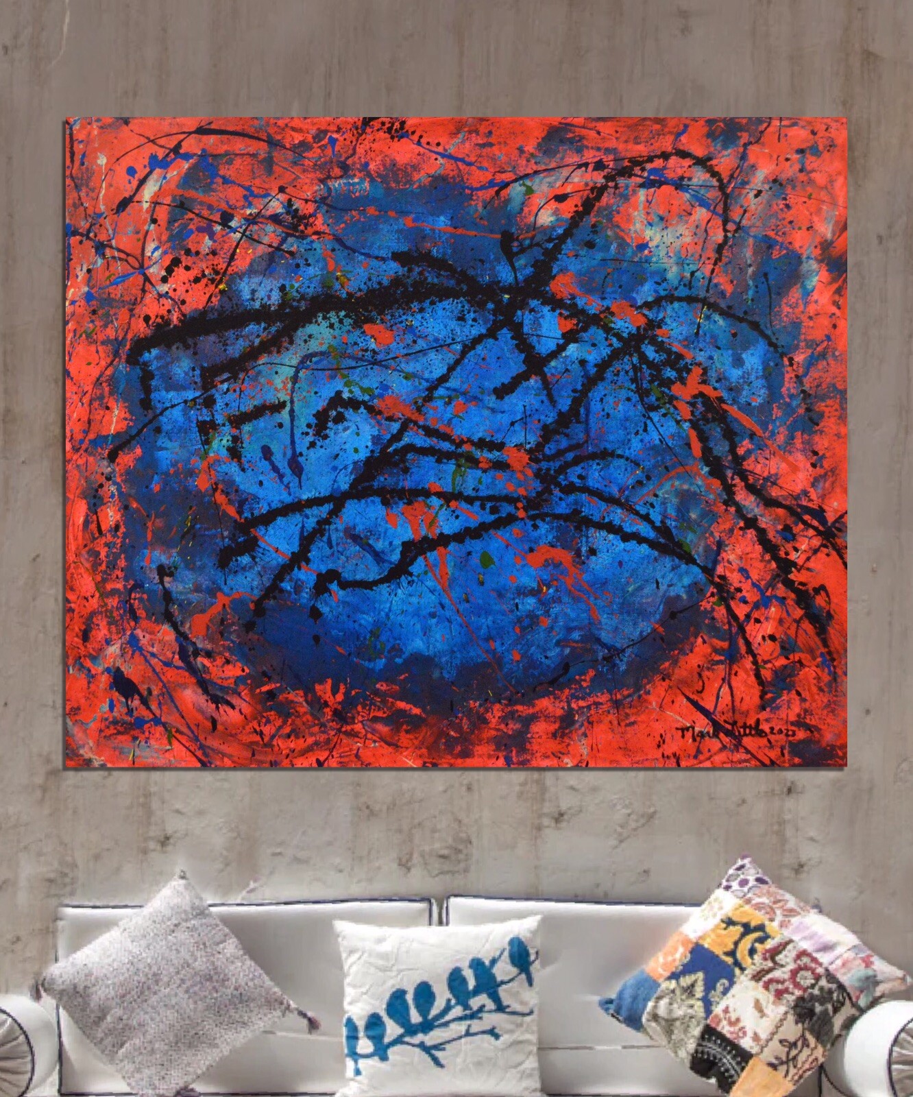 Jackson Pollack style ￼painting￼ 72” X 60”Acrylic, Abstract,POP,XL,Modern,Landsc