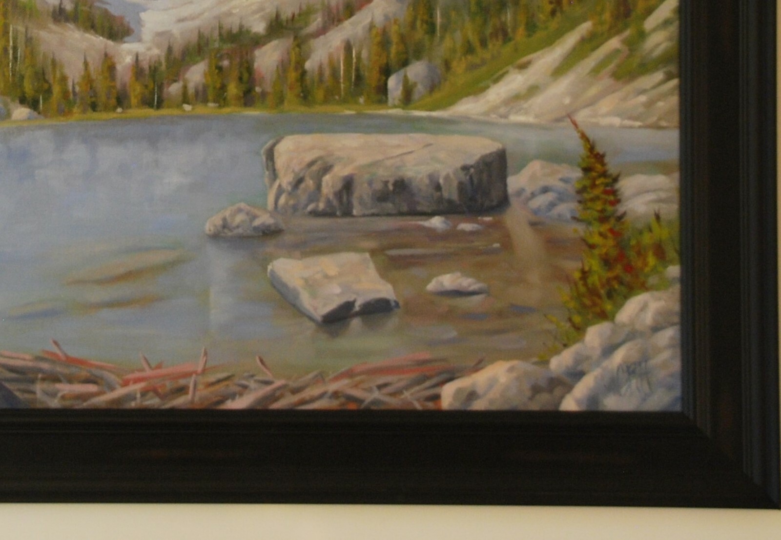 Original Signed Artwork Framed 24″X30″ Oil, Delta Lake Grand Teton N.P.