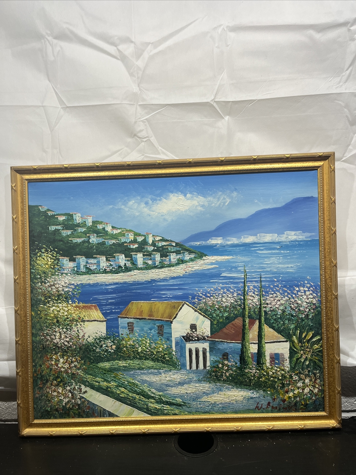 Vintage Oil Painting W. A. 26”x 22” Tall