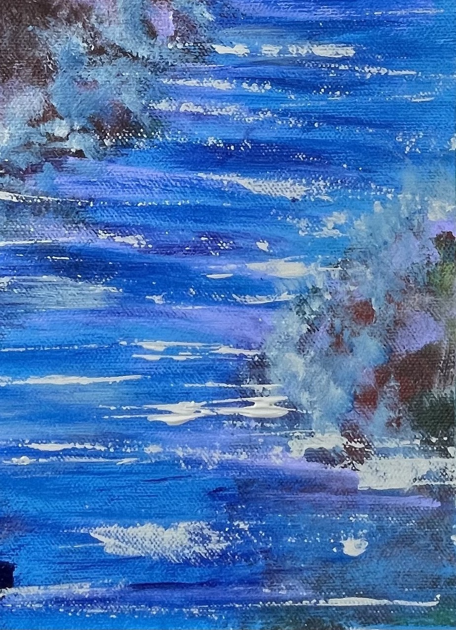 Original Art «Jetty» 9×12 Canvas Expressionism Abstract Design Home Art