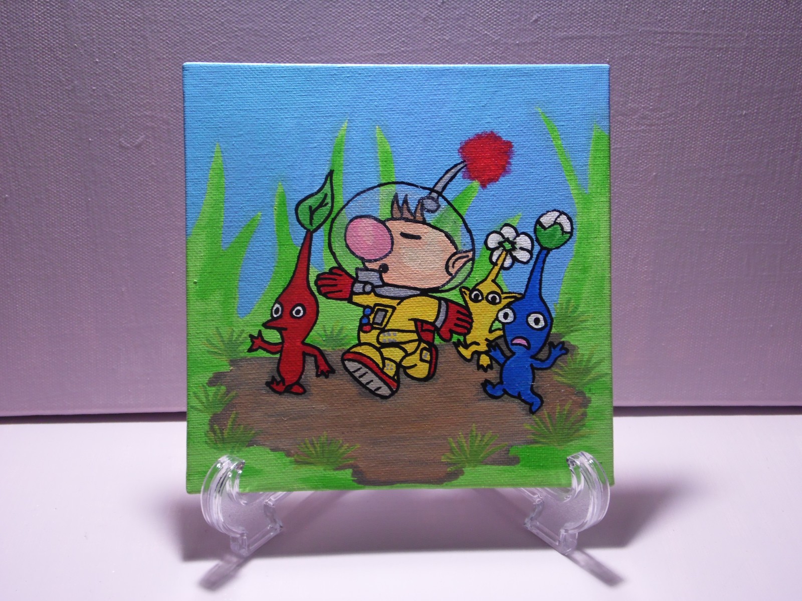 Pikmin Fan Art 6×6 Flat Canvas Painting
