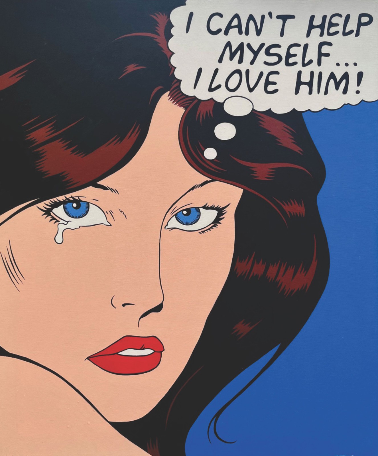 «I CAN’T HELP MYSELF II» Original Comic Pop Art: Acrylic on canvas 30″ X 24″