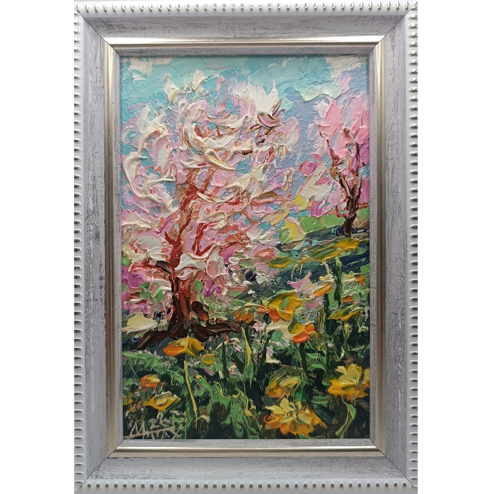 Landscape Original Oil Painting Impasto In the frame Cheap gifts 6*4 inches
