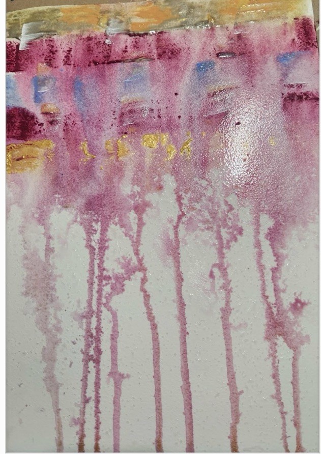 Original Art 14X11 Paper Abstract Modern Wall Art Hand Painted Impressionistic
